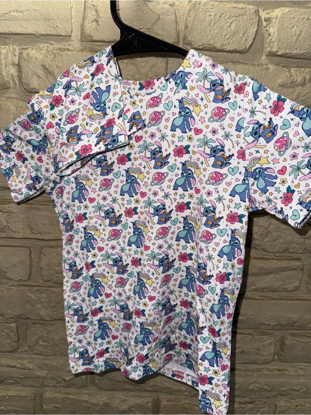 BAMBOO Kids Matching Set - White with Blue, Pink, Yellow Print